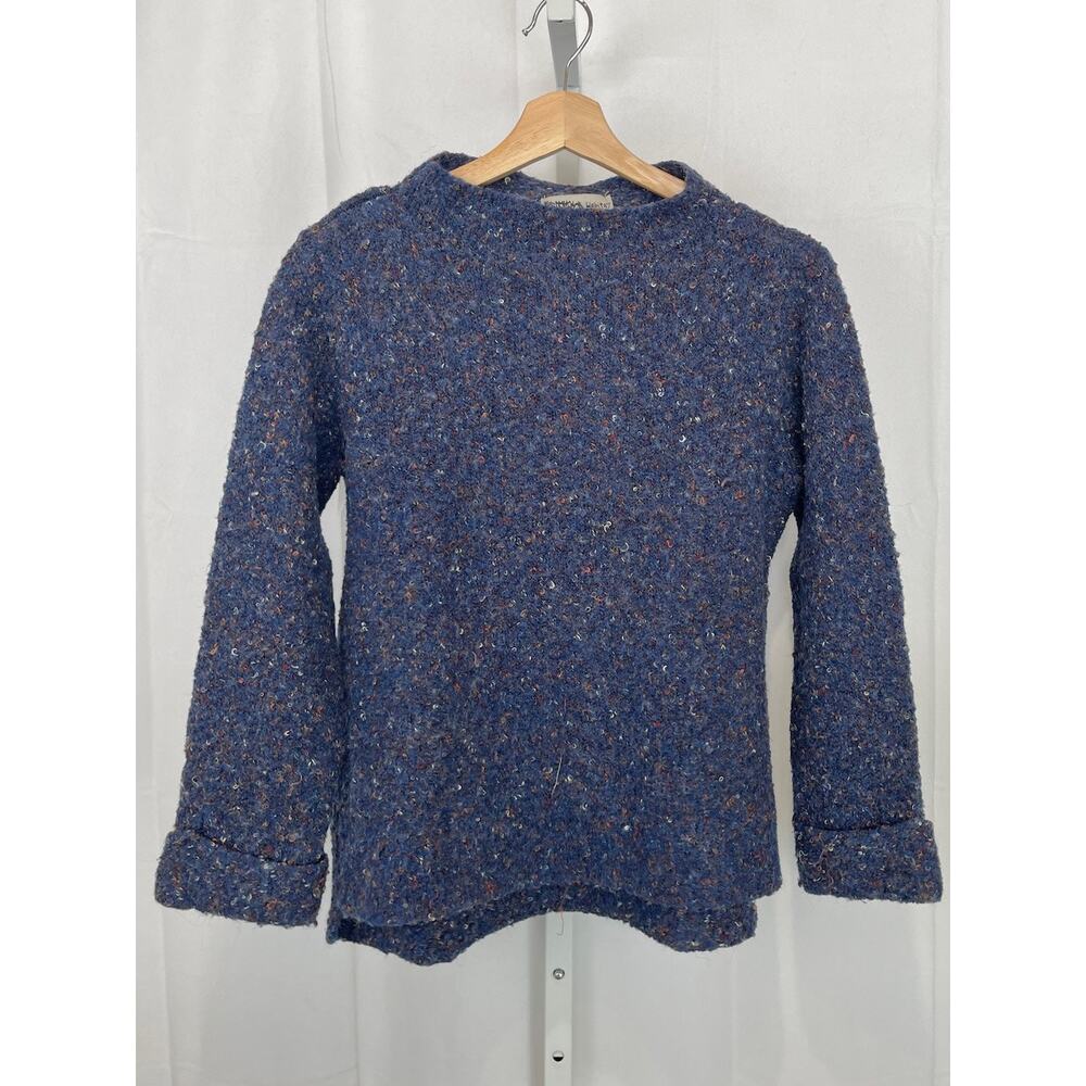HABITAT Funnel Mock Neck Pullover Sweater Blue Multicolor Size XS